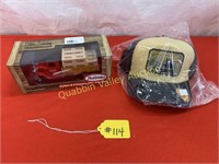 COTTER & COMPANY DIE CAST BANK & CATERPILLAR HAT