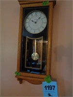 Ingraham Westminster chime, oak case wall clock