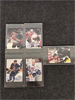 (5) Signed Hockey Cards -Sakic, Kamensky, Forsberg