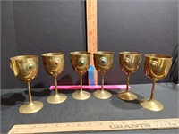 Set of 6 Brass Chalice's