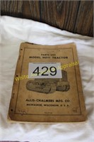 Allis Chalmers HDII Tractor Parts Manual