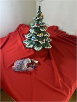 Mini Electric Christmas Tree & Skirt