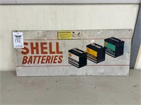 132. Shell Batteries Fiber Board Sign