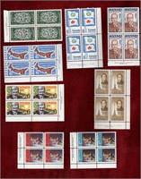 CANADA 8 DIFFERENT 1969 MH LR PLATE BLOCKS -note