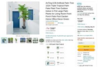 B2982  AnTing Artificial Palm Tree, 8.5ft Triple T