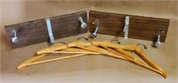 MID CENTUR OFFICE WALL & WOOD HANGERS, NO SHIPPING