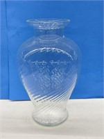 13 in. clear glass vase
