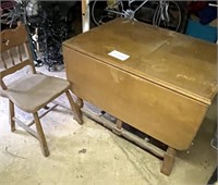 Vintage Drop Leaf Table & 1 Chair