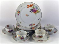 K. P. M. Germany Floral Dinner Plates