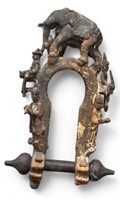 Very Old Iron Buddhist's Bell w/Elephant Design.