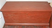 Painted Blanket Chest w/ Ox Blood Red Paint