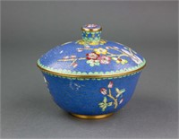 Chinese Bronze Cloisonne Bowl with Cover