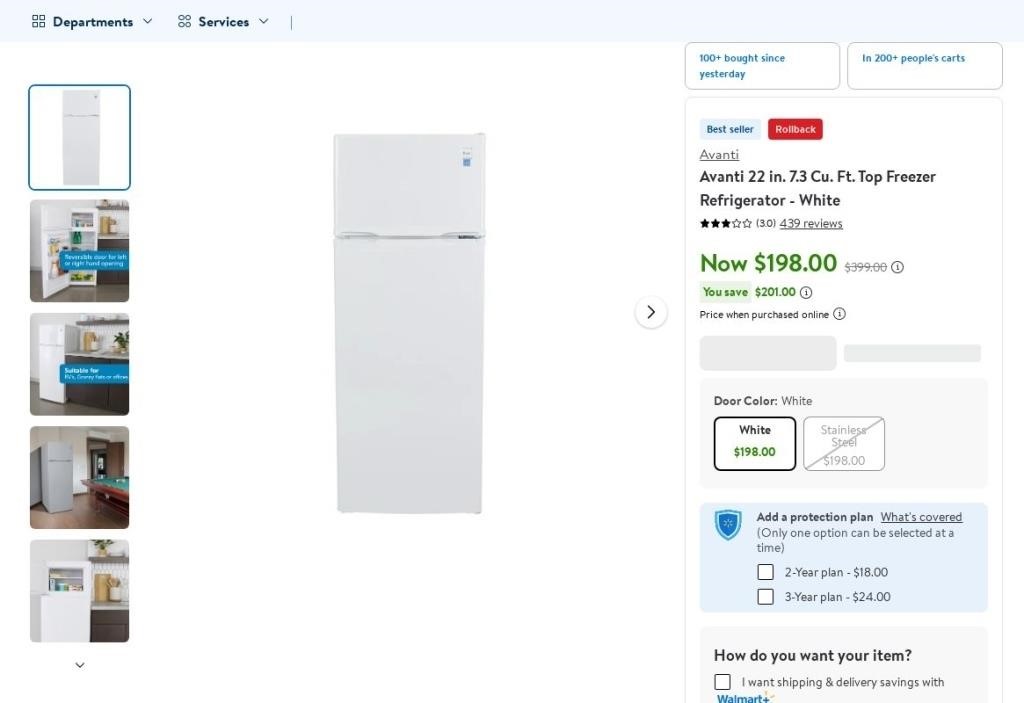 A701  Avanti 22 Top Freezer Refrigerator