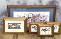 Large Floral & Small Country Critter Prints
