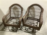 (2) Outdoor Spinning Patio Chairs