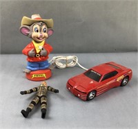 Toy Pontiac gto, fievel portable lamp, and