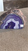 Pair of Purple Agate Bookends