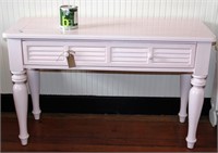 Light Pink Wood Side/Console Table w Drawer