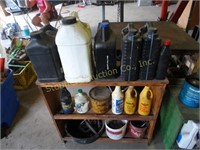 2 Shelves of Engine Oil, Gear Oil, Some are Full,