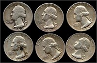 Sliver Quarter Coins (6)