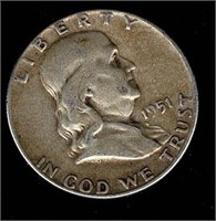 1951 Silver Ben Franklin Half Dollar Coin
