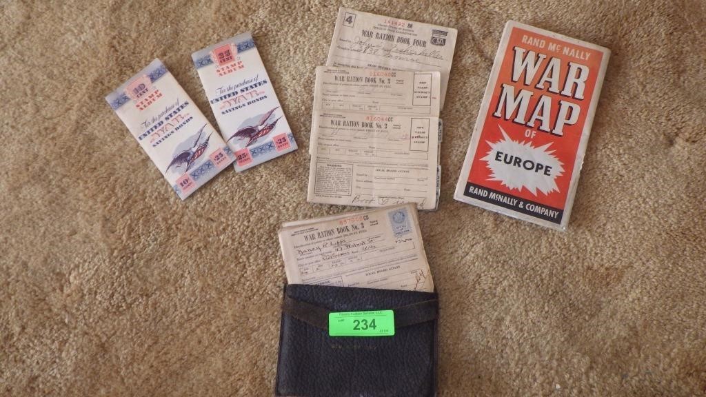 VINTAGE WAR RATION BOOKS, WAR MAP OF EUROPE, U.S.>