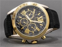 Geneva Platinum Black and Mixed Metal Watch