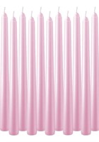 Set of 11 Pink Unscented Dripless Taper Candles-