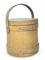 GOOD YELLOW PAINT FIRKIN W FINGER STRAPPING