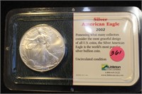 2002 1oz .999 Pure Silver Eagle