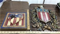 USA Lot ; wooden sign and eagle from Burwood