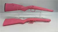 Lot of two pink plastic .22 Crickett rifle
