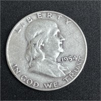 1954 Franklin Silver Half Dollar