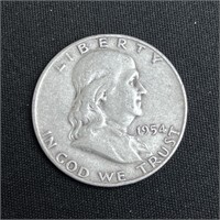 1954 Franklin Silver Half Dollar