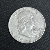 1954 Franklin Silver Half Dollar