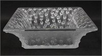Lalique Crystal "Roses Trellis" Square Bowl.