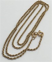 14k Gold Rope Chain Necklace