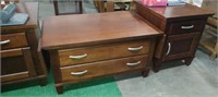 Two drawer fold down coffee table