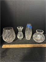 4pc Assorted Crystal Items