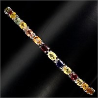 Natural Fancy Color Sapphire Bracelet