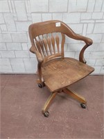 Antique hard wood office chair