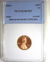 1980-S Cent PR70 DCAM RD LISTS $1500