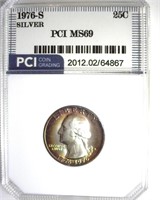 1976-S Silver Quarter MS69 LISTS $9250
