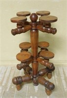 Unusual Well Turned Walnut Display Stand.