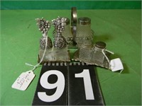 Vintage Salt & Pepper Shakers With Trays
