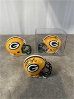 Packers mini helmet in display case signed by