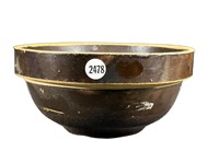 Antique Brown Stoneware Mixing Bowl