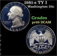 Proof 1981-s TY I Washington Quarter 25c Grades GE