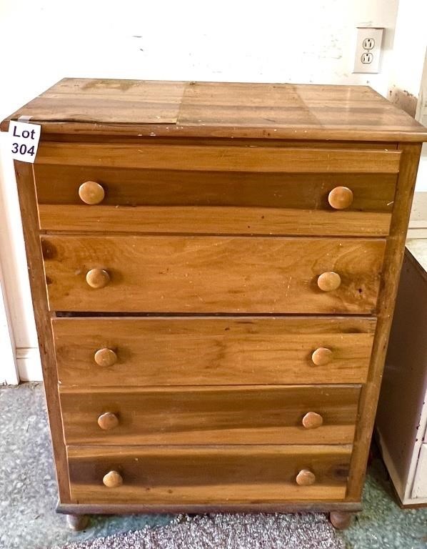 Wooden Five Drawer Chest