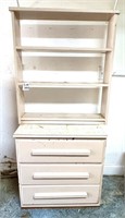 Three Drawer Chest and Wooden Bookcase